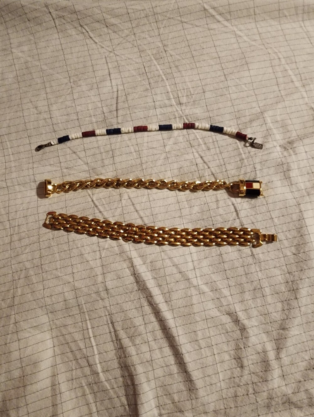 Set Of 3 Tommy Hilfiger Bracelets in 80s Fashion